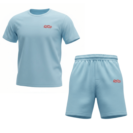 (Embroidery) Bighomie Carolina Blue Shorts Set