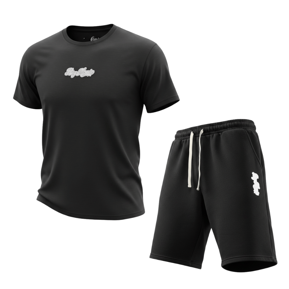 (Embroidery) Big Homie Black Shorts Set