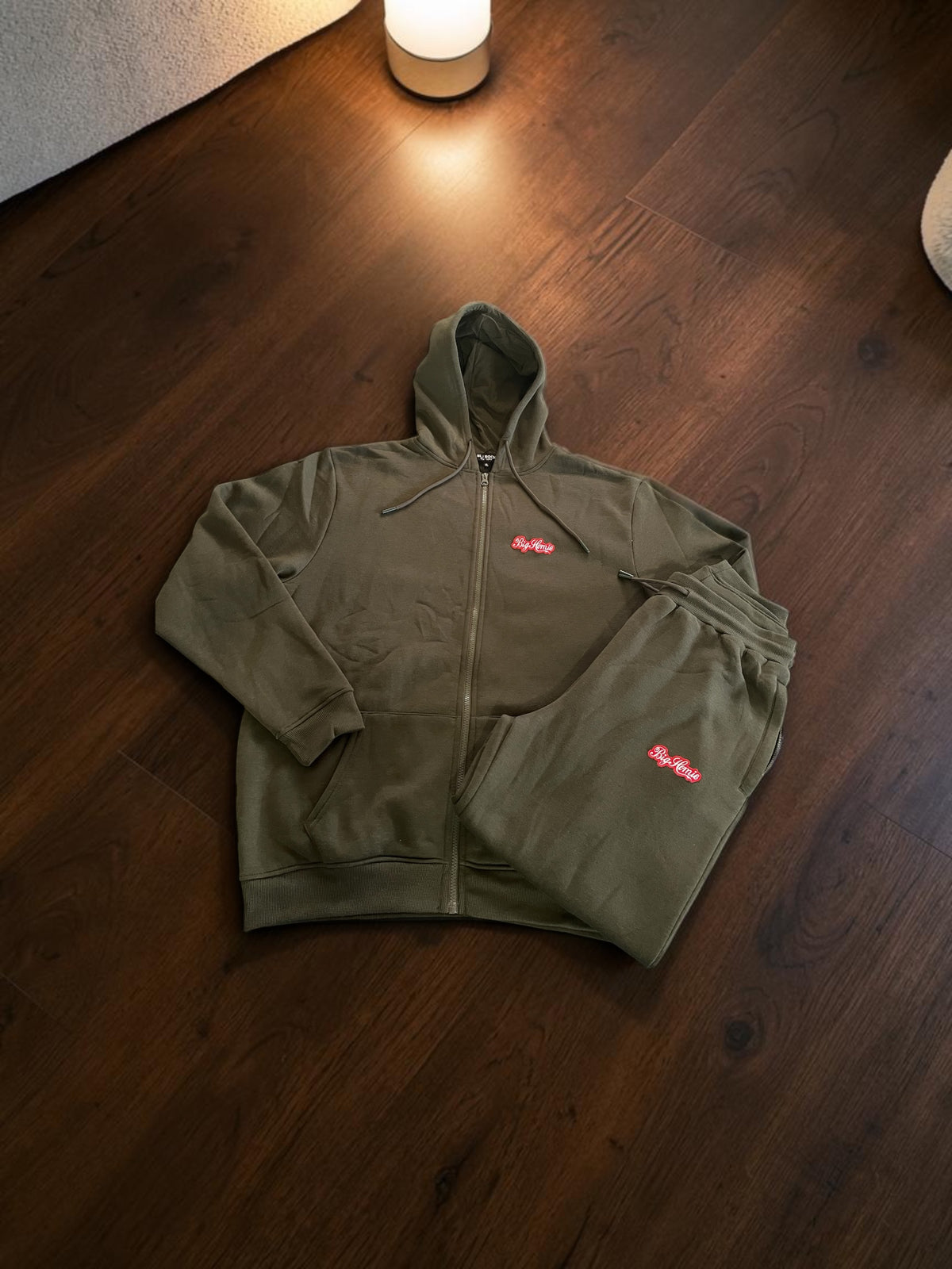 (Embroidery) Big Homie 2 Piece Up In Clouds Zip Up Hooded Sweat Suit