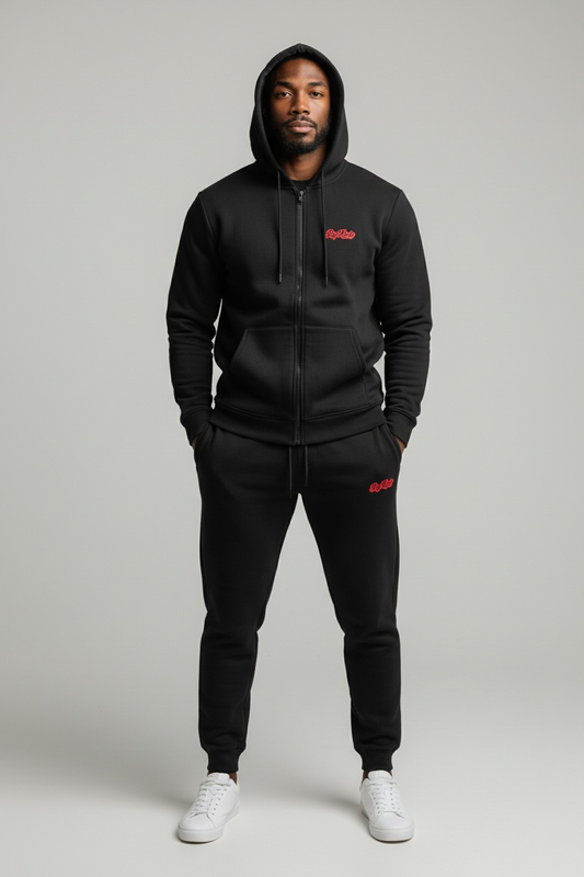 (Embroidery) Big Homie 2 Piece Up In Clouds Zip Up Hooded Sweat Suit